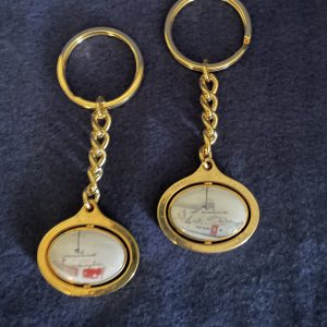 Two-Sided Gold Keychain